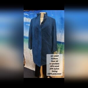 Talbots Women's Deep Blue Trench Coat
